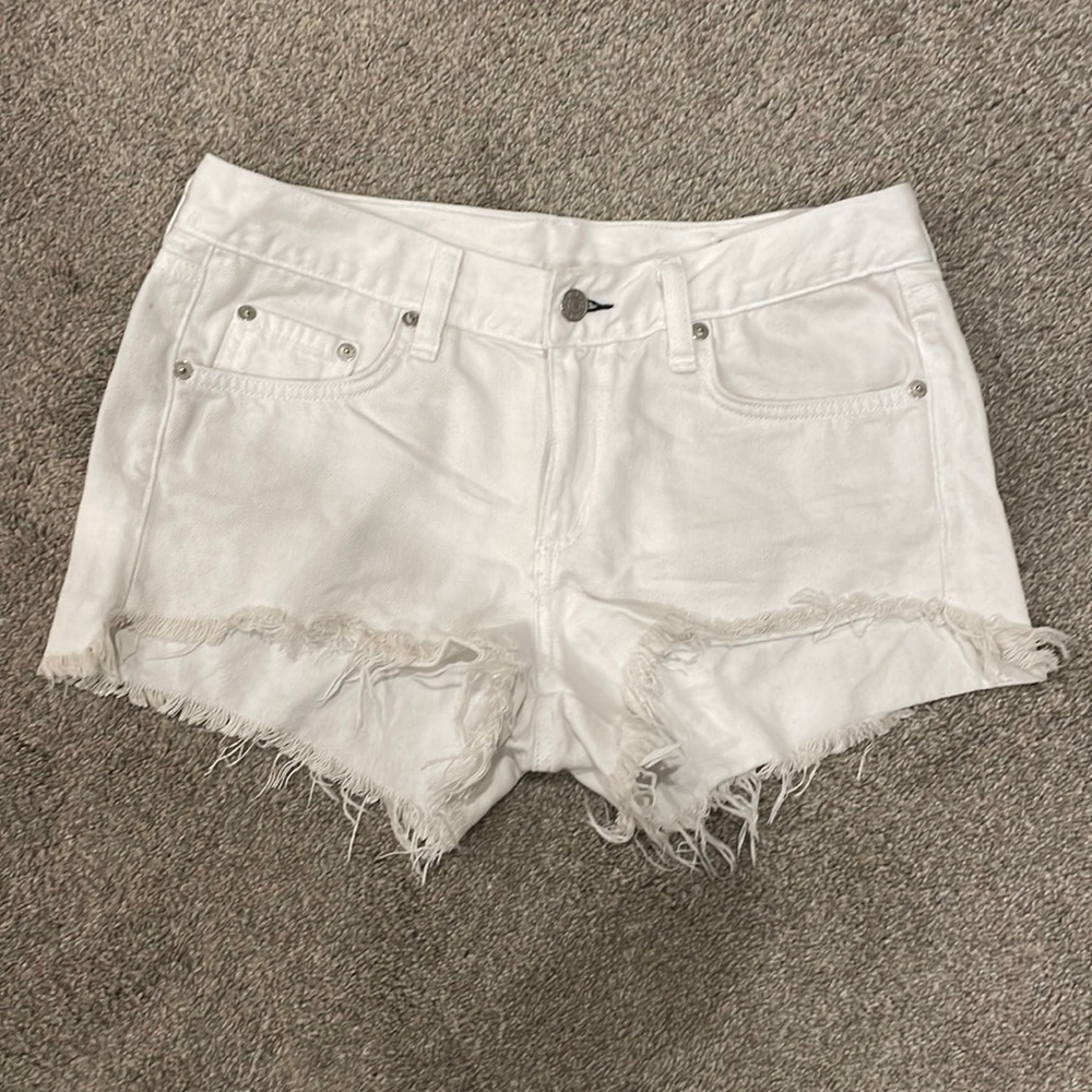 Rag & Bone Zip Fly Distressed 100% Cotton Jean Shorts